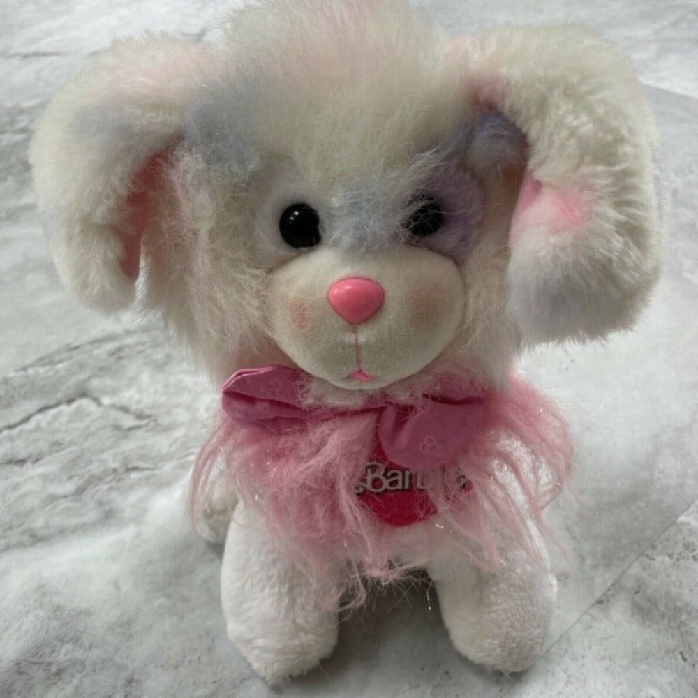 Vtg‎ Mattel Barbie Puppy Dog Soft Rockin Sparkly Friends Pup 1986 11" Plush